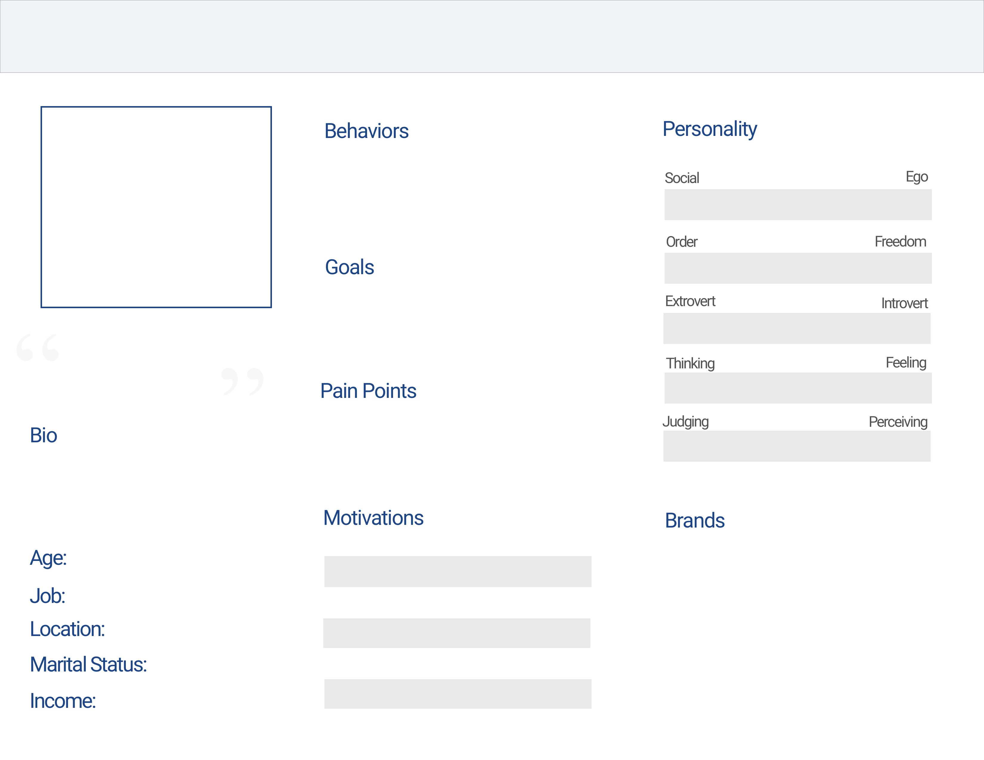 Personas User Experience Template