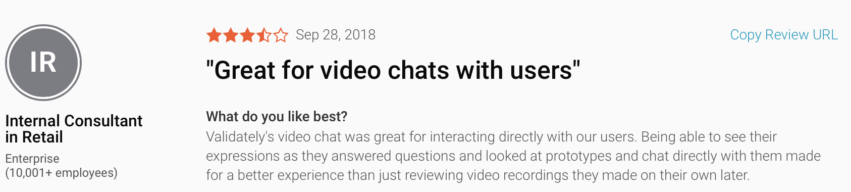 Validately is great for video conversations