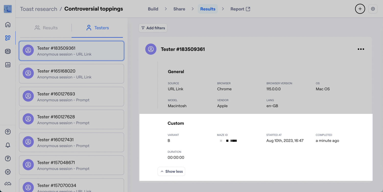 Maze research tool insights