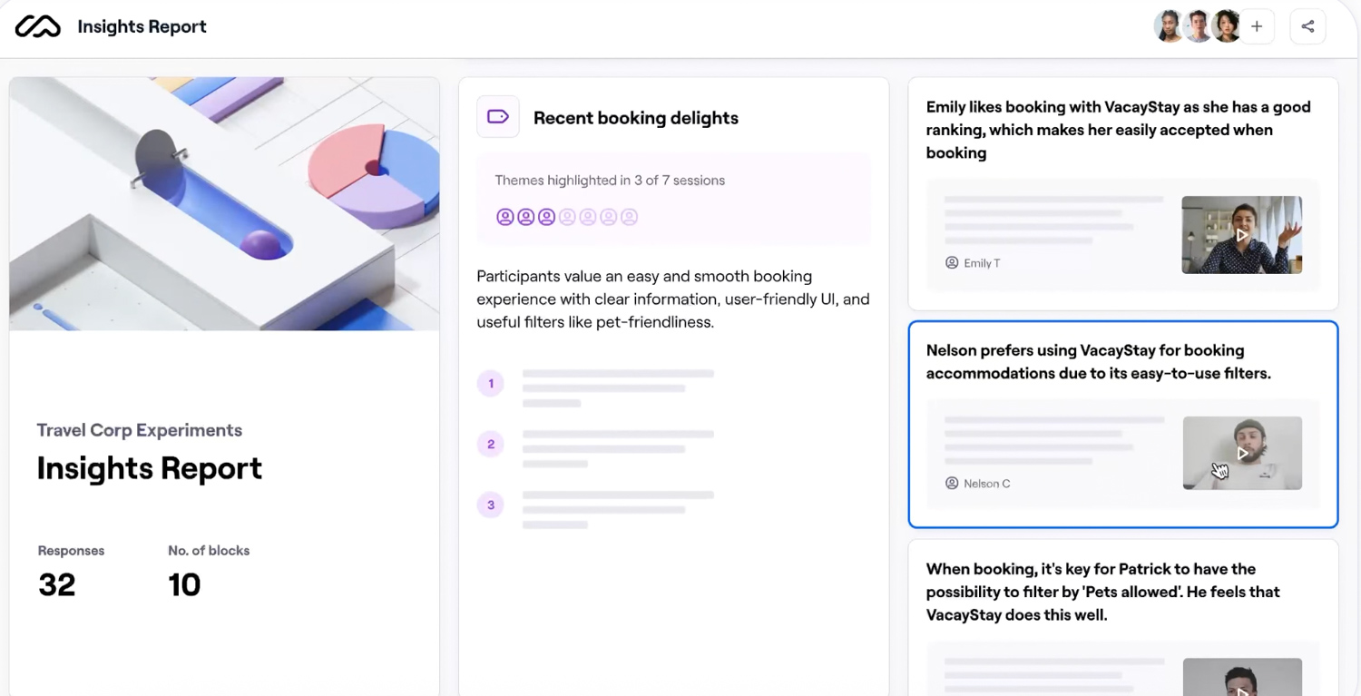 User insights available with Maze