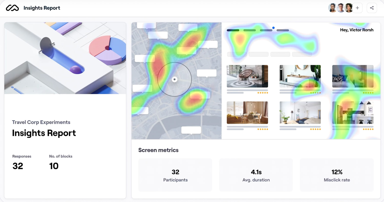 Automated test reports of heatmaps with Maze