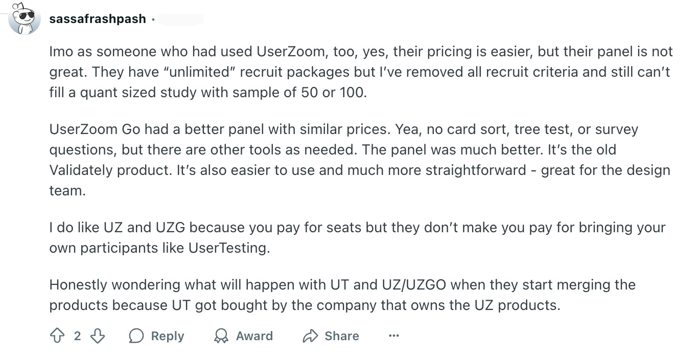 The challenges over UserZoom pricings