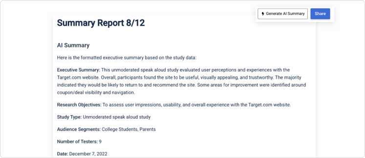 AI executive reports