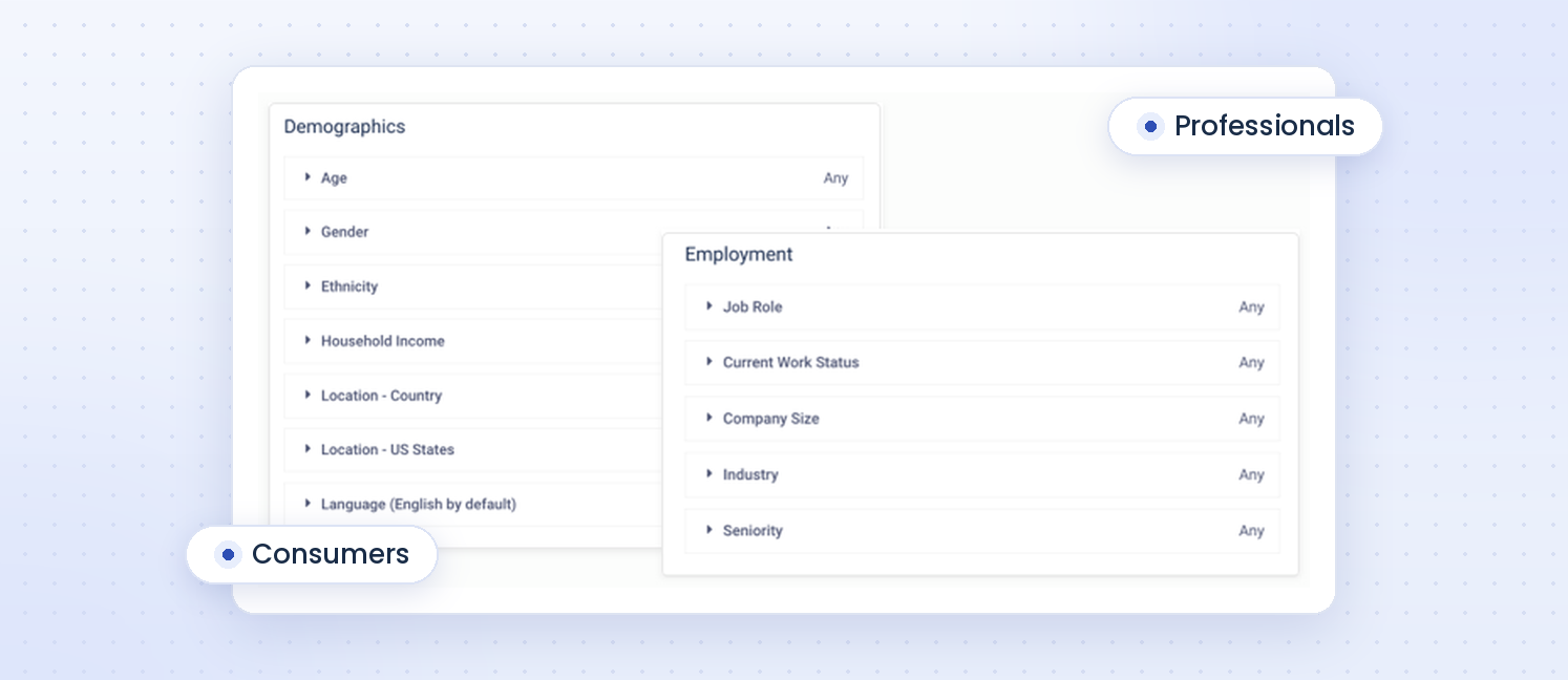 Consumer and professional targeting