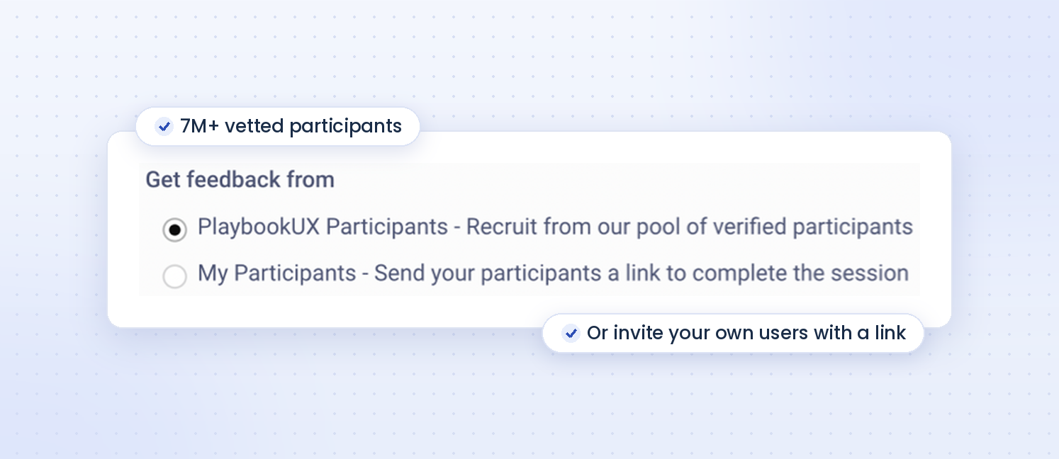 Use our panel or your own users